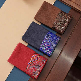 Zheming thickened tea towel cloth absorbent zen chinese style tea table special towel rag chinese style pot towel pad high-end tea cloth huayun yunjin tea towel 3 pieces, one in each of three colors