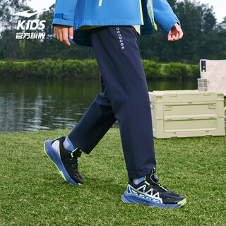 Hongxing erke (erke) children's clothing men's and large children's sports pants children's casual all-match trousers blue black 160