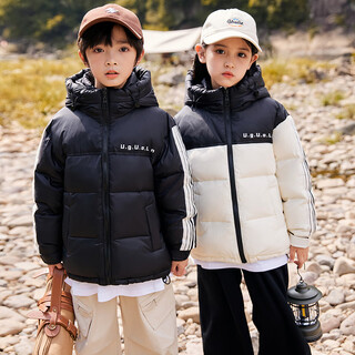 Abc kaia new medium and large children's down jacket boys and girls jacket white duck down thickened warm style jacket black 130