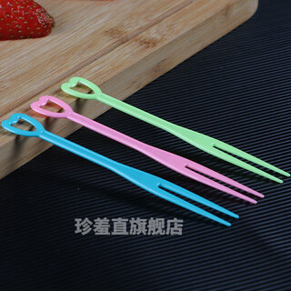 Disposable fruit forks, individually packaged plastic fruit inserts, commercial fruit picks for fruit shops, 10,000 pieces in the whole box, heart-shaped mixed color forks, 10,000 pieces, simple packaging