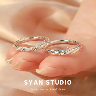 Brez vine mobius s999 pure silver couple rings pair of closed light luxurious and high-end wedding ring gifts 999 pure silver (pair of closed rings) contact customer service for ring size