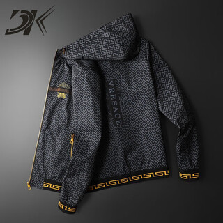 Dk brand jacket men's jacket spring and autumn new trendy brand printed casual sports baseball uniform jacket hooded 2195-1 xl