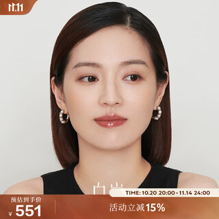 Bai lanjian pearl earrings women's pearl earrings light luxury fashion simple temperament light luxury niche design birthday gift for wife pearl 4.5-5mm