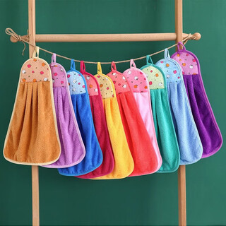 Hanging pet hand towel, cute and absorbent, korean hand towel, bathroom kitchen towel, children's handkerchief, hanging soft towel - random mixed colors - 1 piece