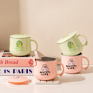 Treejack 316l stainless steel children's water cup with lid, special anti-scalding cup for baby drinking water, open straw cup for direct drinking of milk