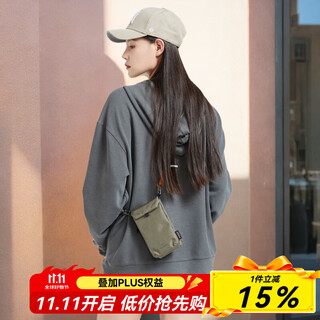 Sanwa supply shoulder crossbody bag for women, mobile phone bag for men, business double machine, cordura wear-resistant outdoor small bag, vertical tea gray green