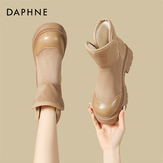 Daphne thick-soled snow boots for women, new winter style plus velvet short boots, cotton shoes for women 4025607033 khaki 38