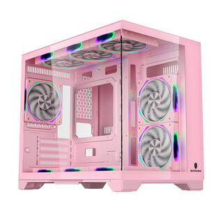 Wanjia gu yongzhe flagship version without a-pillar glass pink sea view room computer case desktop matx360 water-cooled gu yongzhe pink (no a-pillar)