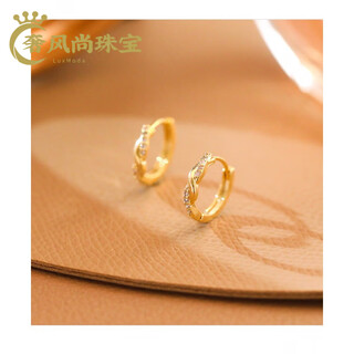 Fat donglai's same style 18k color gold earrings, gold earrings, ear buckles, gold retro hoop earrings, women's wedding gift, twisted rope twist earrings