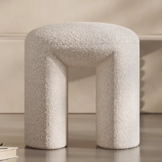 Sheep velvet bedroom dressing stool white cream style dressing stool stool in front of dressing table sitable storage round stool small stool
