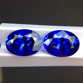 Jade 10.01 carat natural tanzanite loose stone earrings set with 18k gold and diamond women's earrings, a pair of 10.01 carats 5.07+4.94 earrings