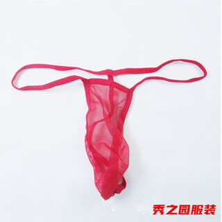 Verzesa men's transparent sexy underpants t-string breathable sexy pants sexy seamless briefs t library fully transparent 1 pack red one size