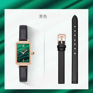 Fashionable lola strap rose small green watch strap genuine leather armani dw watch strap steel strap thin bracelet women's black rose gold pin buckle 10mm