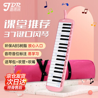 Jdr mouth organ 37 keys for beginners, primary school students, children, adults, professional performance, classroom teaching, wind instruments, pink