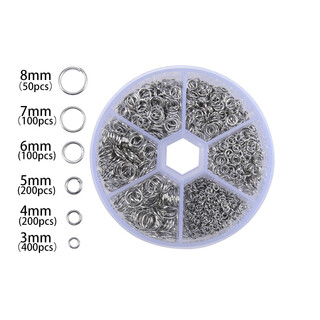 Osro diy open ring connecting ring earrings bracelet necklace buckle connector handmade material package white k color 6 specifications + box