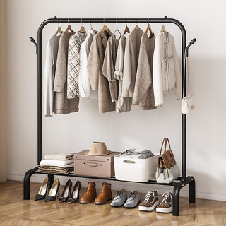 Yupin clothes hanger floor-standing coat rack clothes rack bedroom living room clothes drying rod clothes rack can be placed bold mj53 black 100