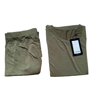 Gray shell merino wool warm quick-drying suit men's sports bottoming shirt outdoor skiing long-sleeved functional underwear crocodile yellow -set-180g weight l-recommended weight 150-165jin jin is equal to 0.5 kg