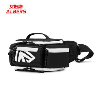 Albers motorcycle riding waist bag rider crossbody bag storage bag water repellent black and white