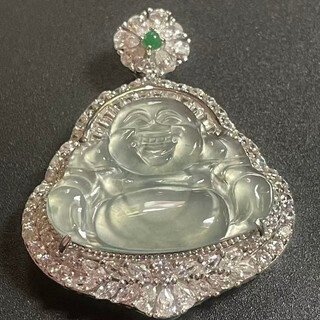 Genuine natural jadeite a-grade maitreya buddha pendant necklace ice type fat donglai jade gift for girlfriend ice type maitreya buddha + high-end packaging box + exclusive certificate