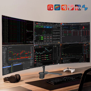 L.hot one machine 4 screens four screens 6 screens six screens multi-screen stock trading special computer split screen equipment securities trading stock futures market reading artifact assembly desktop host computer host + 4 22-inch monitors package four