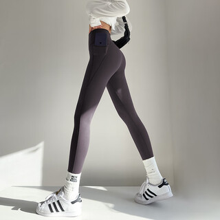 Lulu century yoga pants women's high waist hip lifting pilates training running sports tight quick drying professional bottoming dance pants gray m (100-120jin jin equals 0.5kg)