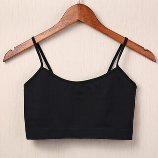 Ji yafu without breast pads, sports underwear, bottoming straps, tube top, anti-exposure, half-length short navel-baring vest, women's cotton, black, one size fits all (good quality - high elasticity)