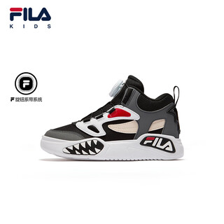 Fila children's basketball shoes 2025 autumn model men's and women's knob sports shoes black/fila white-bw 31 inner length 19.0cm