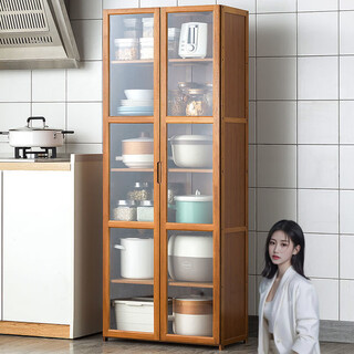 Splott japanese sideboard small size kitchen storage shelf storage cabinet living room wall-mounted home small apartment tea and wine cabinet transparent door 30 cm long - three layers (single door)