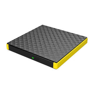 Js bravde external blu-ray burner usb3.0type-c mobile dvd drive supports 3d50g desktop computer universal black shell yellow edge