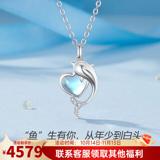 Laolatu (laolatu) pt999 platinum foot necklace for women, platinum dolphin love, light luxury niche chinese valentine's day gift for girlfriend and wife pt999 platinum foot necklace + pt950 platinum pendant