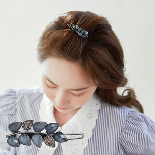 Chimera (chimera) leaf edge clip hairpin temperament duckbill clip korean style one-word clip bangs clip hairpin headwear hair accessories girl birthday gift