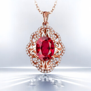 Fanti mo heart flower series 2 carat pigeon blood rubellite gemstone pendant for women 18k colored gemstone diamond color treasure necklace with 1.5 carat pigeon blood rubellite tourmaline pendant customized