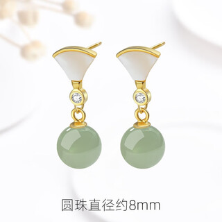 Flash engraved fan-shaped earrings for women, new trendy style, versatile, light luxury birthday gift, antique style earrings for mom and girlfriend for valentine's day, golden fan-shaped earrings 8mm