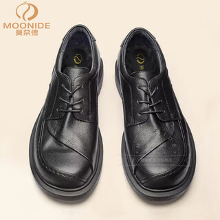 Moned brand business casual shoes for men spring new lace-up leather shoes for men first layer cowhide low-top men's shoes black 41