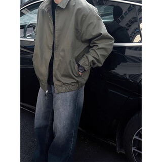 Shelley jones military green cleanfit jacket men's autumn workwear trendy brand high-end casual pilot top xz501-1-jk2416 military green xl recommended 125-145jin jin equals 0.5 kg