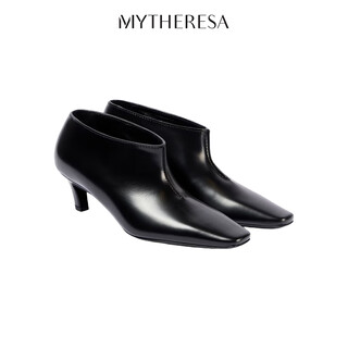 Toteme new year's gift women's wide shaft leather ankle boots p00931659 black 38 cn 38