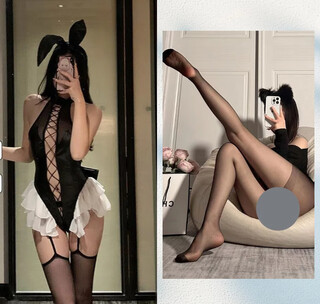 Manyan private meeting bunny girl sexy cos jumpsuit pure desire bow uniform suit backless tight strap temptation ann pure desire bunny girl open jumpsuit + headband + black open socks one size (80-125jin jin is equal to 0.5 kg) confidential delivery
