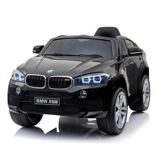 No more fun, no more children's electric car with remote control and seatable bmw with swinging four-wheel toy car for kids new year's gift flagship black high door opening + soft wheel leather seat