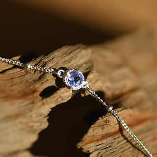 Shilian december birthstone natural tanzanite sterling silver 925 silver minimalist design niche temperament lucky success bracelet customized 15-18.5cm adjustable