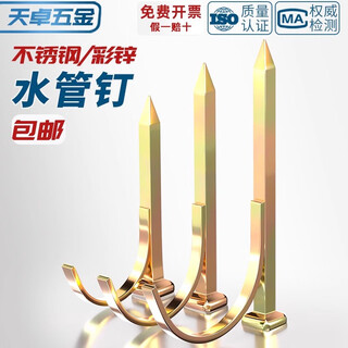 Tianzhuo hardware water pipe hook nail fixed pipe nail pvc pipe ppr pipe clamp nail cement steel nail into the wall hook nail wire pipe u-shaped pipe code upgrade extra hard 4 points (50 pieces)