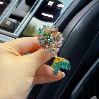 Yusenyi internet celebrity car perfume air outlet aromatherapy car air conditioning decoration car fragrance tablets mermaid personality mixed green sequins tail air vent with fragrance tablets single price 1g 1 bottle