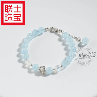 Lianshi 2025 new brazilian aquamarine bracelet women's moonstone crystal bracelet birthday gift for friends 6 (no tail chain)