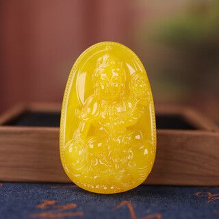 Yuyi natural beeswax natal buddha zodiac pendant twelve zodiac signs and eight guardian gods bodhisattva pendant sweater chain with certificate samantabhadra bodhisattva dragon snake (59*38*15) mm weight 2