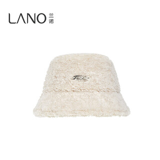 Lanno maillard fisherman hat lamb wool 2024 autumn and winter new windproof and warm large hat with face showing small basin hat beige m (56-58cm)