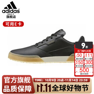 Adidas (adidas) golf shoes men's new adicross retro sports and leisure golf spikeless shoes ee9163 no. 1 black/gold/clear brown spikeless 41 (uk7.5)
