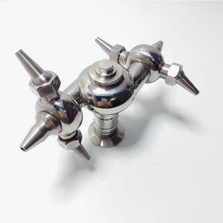 Stainless steel horn type cleaning ball double cycle tank washer threaded rotating 360 degree nozzle multi-head sprinkler dn40 internal thread