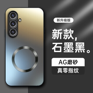 Shape object ag magnetic suction suitable for samsung s24+ mobile phone case samsung galaxy s24+ protective cover matte all-inclusive ultra-thin anti-fall anti-fingerprint men and women-graphite black