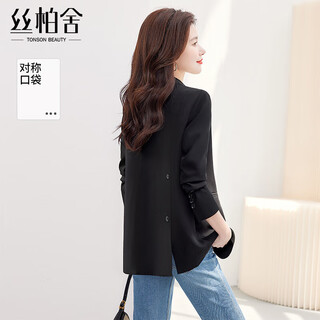 Sibaishe slit suit 2025 autumn new style women's fashionable and capable commuting slim temperament casual suit jacket