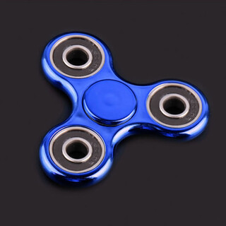 Coollefei fingertip top electroplated version for adults and children to relieve boredom and decompression toy metal texture finger colorful top ab blue classic version