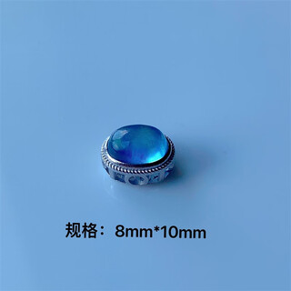 Xinxiang s925 silver inlaid natural aquamarine accessories diy bracelet necklace accessories separated beads silver jewelry large hole beads silver inlaid aquamarine no. 2